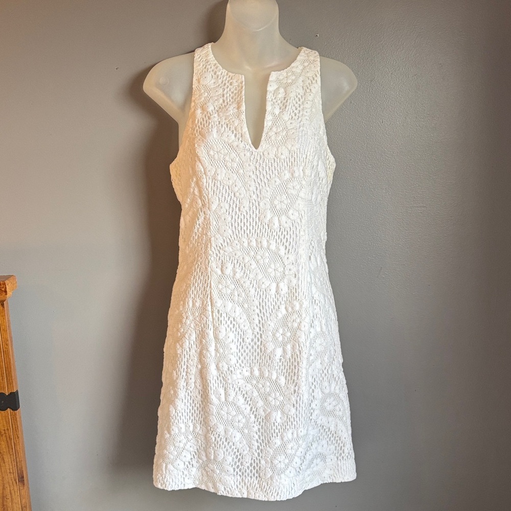 Lilly Pulitzer white cotton blend sleeveless dress * sz 0 *